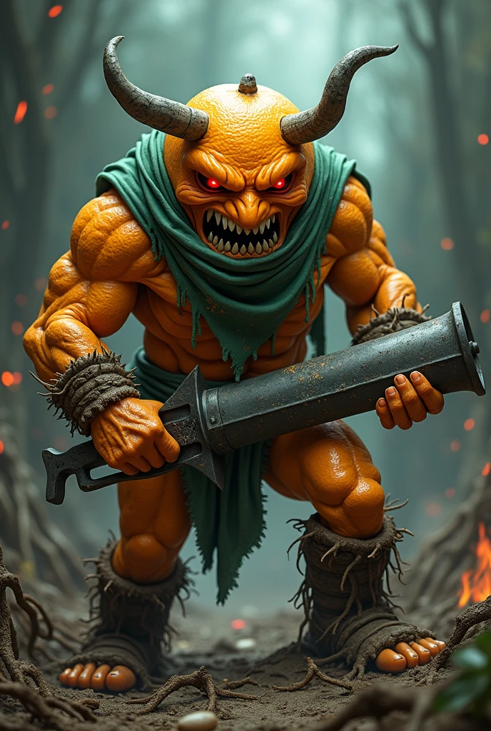 masterpiece, high quality, 8k, unreal render, low angle shot, doomboh,red skin, hairy legs, sharp teeth, muscular, arms raised, flexing arms, glowing green aura around hands, glowing eyes, looking up yelling, hell background, fire and brimstone, dynamic lighting, spooky, <lora:doomboh-10:.7> extreme detail, fcDetailPortrait, breathtaking colors,