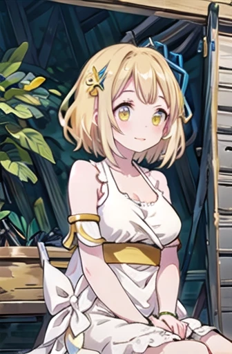 (4k, best quality, masterpiece:1.2), (nsfw), (detailed and beautiful face:1.3), one 18 year old girl, (kagamine rin working as a stripper:1.4), nature setting, lake background, smiling lustfully and devilishly, yellow hair, (fully naked, naked breasts, :1.2), naked, sexy sensual atmosphere, naked pussy