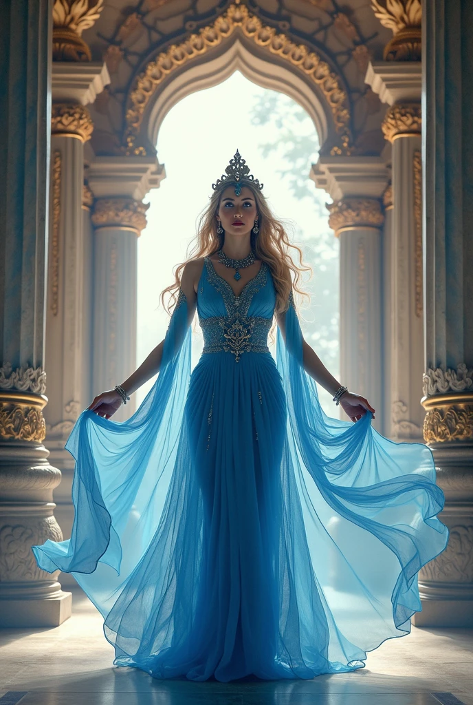 Majestic queen woman light blue color big breast