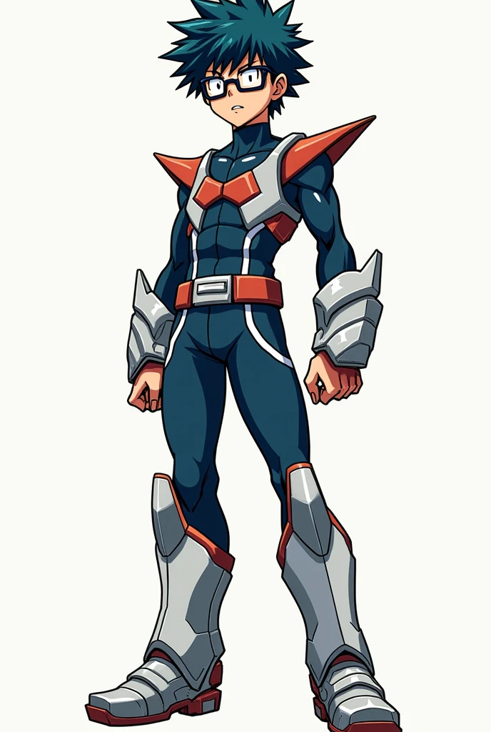 The male reploid has blue eyes, your body is slim and stylized,black like he&#39;s wearing spandex that color, he has a blue and black jacket that only reaches the top half of his body, He has a somewhat plain blue and black helmet with a triangle-shaped red gem in the center, your helmet also leaves your face exposed, He wears a white groin protector like Megaman ZX and has white stripes on his thighs., he has boots that don&#39;t reach that far up to his knees, black and blue last. His right arm is a Mega Buster, equally green and a red saber.