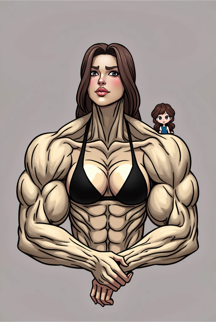 Muscular girl and skinny boy