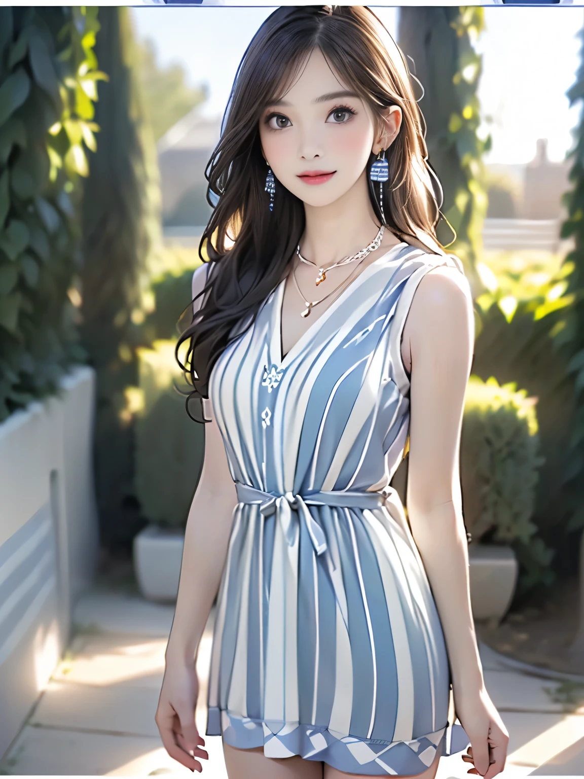 Change to a simple white knits dress