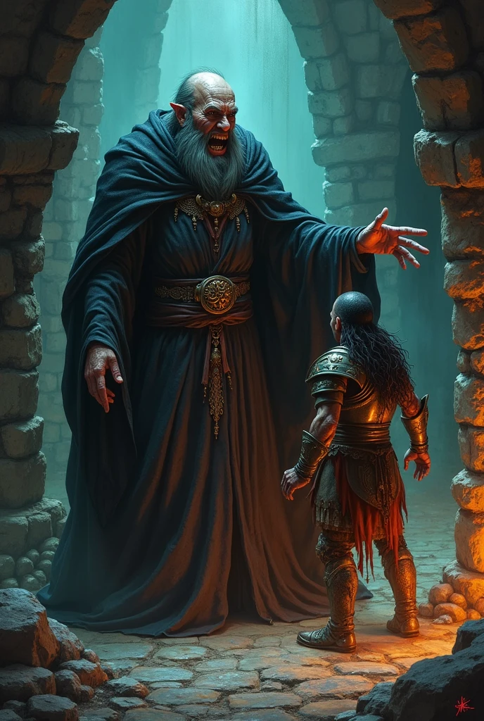 Heroquest zargon sorcier méchant rire elfe blessée 