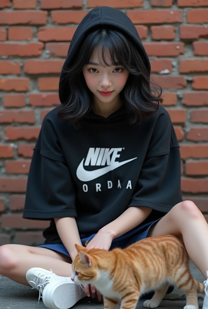 35mm Vintage photo of long shot portrait of cute 23 yo girl ,(perfect natural breast),wear ((orange color oversized hoodie)), wear ((purple tennis skirt)),looking viewer,Best Quality,Masterpiece,Ultra High Resolution,(Realisticity:1.4),Original Photo, 1Girl, light leak,ultra high resolution,UHD,beautiful, (black bob hair), almond eye, no makeup, in front of ((80's gas station)), (realistic:1.2), (surreal:1.3), (very detailed:1.1), ((masterpiece)),summer, blue sky, palm trees,sunny, los angles vibes,film camera, 800mm lens,style of Philip Lorca diCorcia,beautiful face, (realistic face), (black hair, short hair:1.3), analog film photo, Kodachrome
