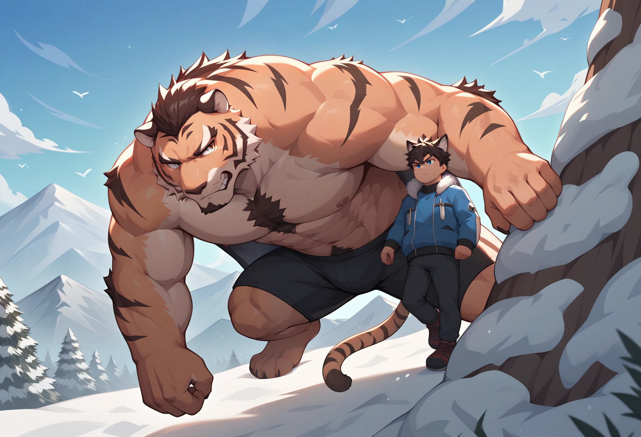 (Defeated boy being violated by a big ferocious tiger with red eyes and black fur、)Constraints、bestiality、Milling machine(Young Shota)、On all fours、Nipples、Red Hero Suit、Tight hairstyle、Brown Hair、Intense ejaculation、Ahegao、Erect penis、In town((audience、rape、Intense 、A lot of semen、YAOI、))