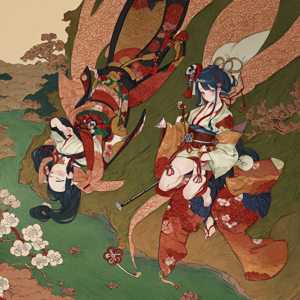 Mitsumasa Anno, Richard Dadd, Surreal, mysterious, strange, fantastical, fantasy, sci-fi, Japanese anime, picking up the shells of your heart, a journey to live your own time, a palm full of happiness, beautiful innocent girl, sexy erotic perfect body, detailed masterpiece