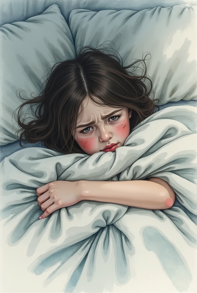 more realistic image of an adult caring for their inner child who has been abandoned and is crying with real tears