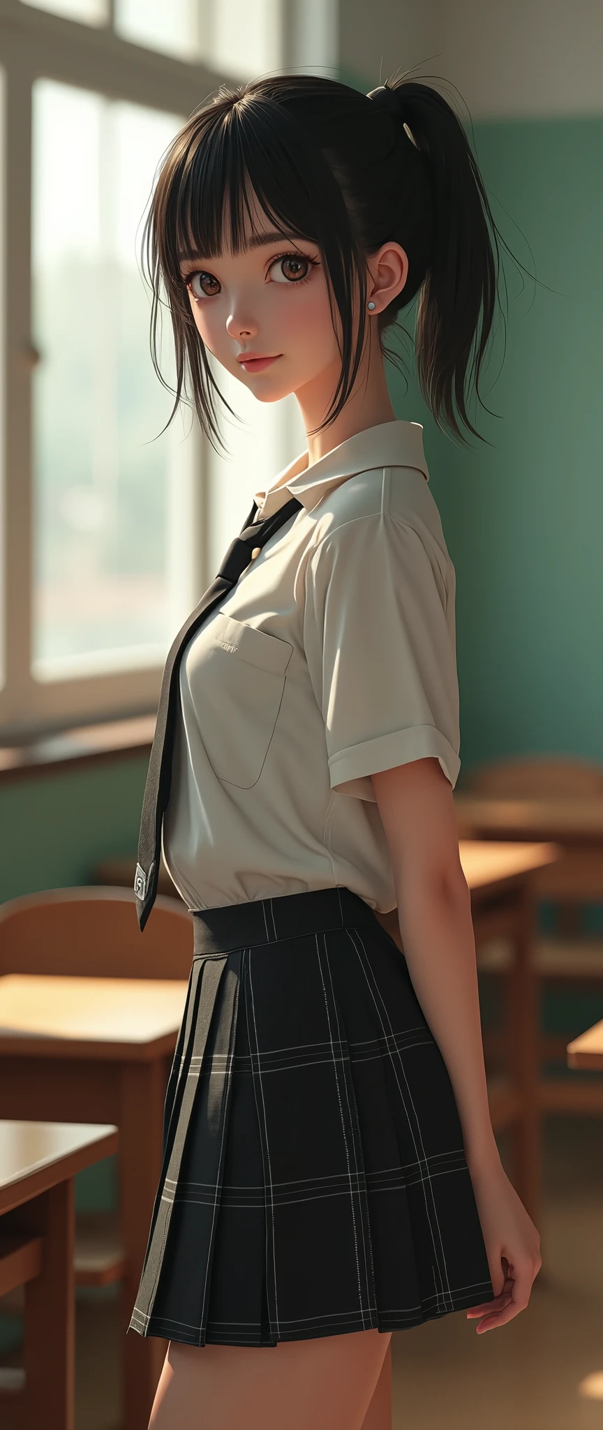 best quality ,masterpiece, illustration, an extremely delicate and beautiful, extremely detailed ,CG ,unity ,8k wallpaper, Amazing, finely detail, masterpiece,best quality,official art,extremely detailed CG unity 8k wallpaper,absurdres, incredibly absurdres, huge filesize , ultra-detailed, highres, extremely detailed,beautiful detailed girl, extremely detailed eyes and face, beautiful face, beautiful detailed eyes,light on face, (1boy:1.5),(man:1.5),1girl,(couple:1.5),((best quality )), (masterpiece) , (realistic shadow) , ( depth of field),(sunny city background ),(highlight face detail), soft lighting, 1girl, indoors,classroom, (jk:1.3),(school uniform:1.3),(high school uniform:1.4), JK,young girl, slim waist, short shirt, short skirt, ((short hair:1.2)), ((black hair)), big eyes, sidedoggystyle, 1boy, ass, doggystyle, sex,
