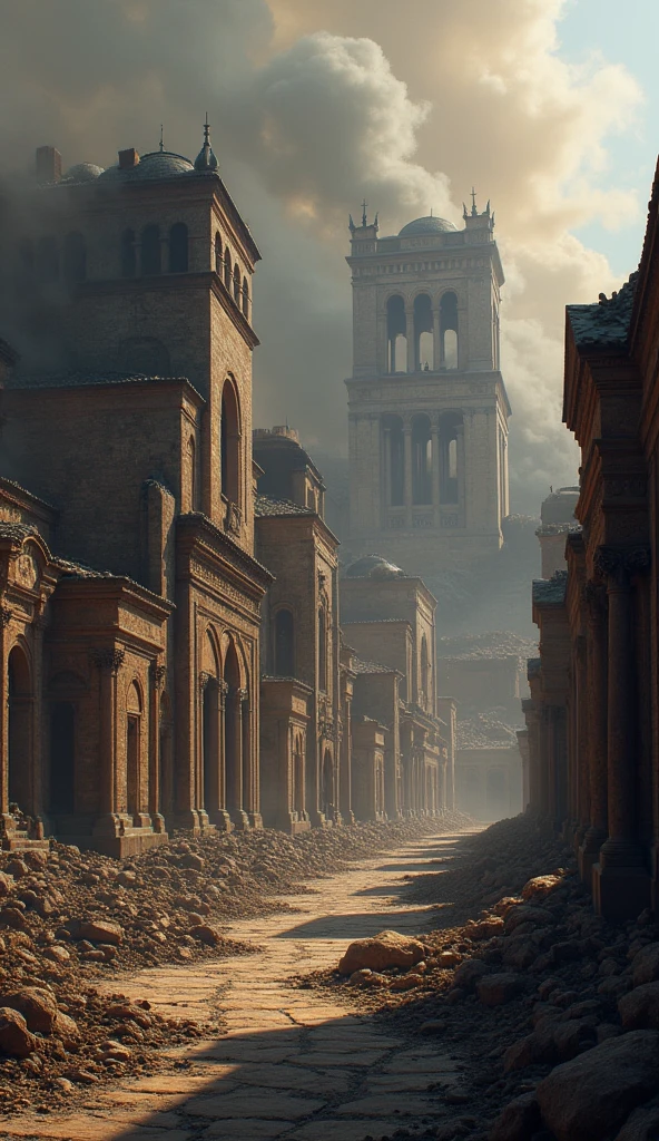 (large base), ruins, doomsday, survival, gunsmoke, extremely fine, thinnest, (crowd), despair, expression --auto --s2