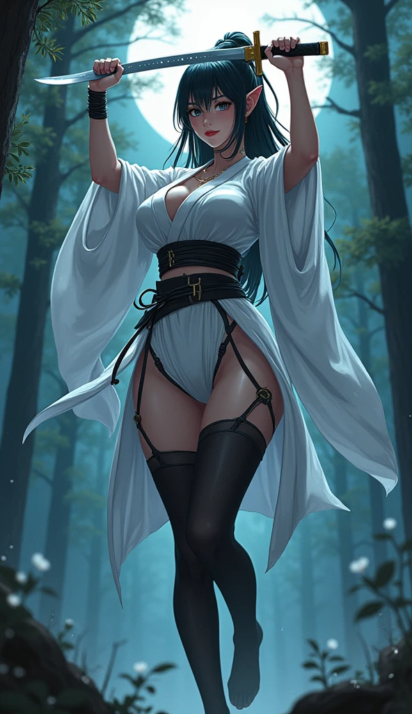 1female，36 years old，Huge breasts， 独奏， jedi knight， Force Burst，holding light saber，Dressed in gray Jedi robes，coniferous forest，  She has long flowing hair， Bare genitalia， standing on your feet，Bigchest，Wet straight hair，Sweat profusely，drenched all over the body， From the front side， hair straight， mostly cloudy sky，（（（tmasterpiece），（Very detailed CG unity 8K wallpaper），best qualtiy，cinmatic lighting，detailed back ground，beatiful detailed eyes，Bright pupils，blue color eyes，（Very fine and beautiful），（Beautiful and detailed eye description），ultra - detailed，tmasterpiece，）），facing at camera，A high resolution，ultra - detailed），Beautiful legs and buttocks，Very long hair，legs are open，Emotive expressions，Open-mouthed，Chest sagging，nakeness， Bulge，Expose the genitals，revealing breasts，Camel toes，with no underpants，extremely large bosom，Extremely colorful，Most detailed，fully body photo，The face is well lit