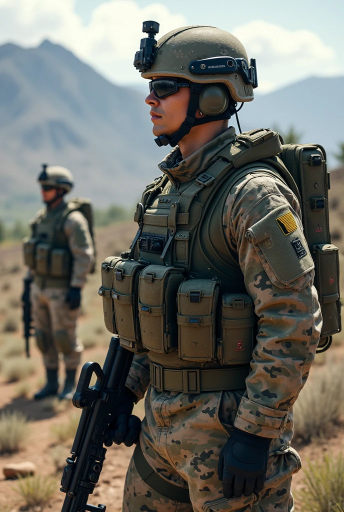 (Best quality,4K,8K,A high resolution,Masterpiece:1.2),Ultra-detailed,(Realistic,Photorealistic,photo-realistic:1.37), One of them was wearing a black SWAT uniform，Man in black helmet, A man in a black mask holds a gun, Air rifle CQB, French Special Operations, realistic soldiers, Soldiers in tactical equipment, tactical gear, cinematic —ar 16:9, realistic military equipment, Tactical armor, Black tactical equipment, combat outfit, Futuristic soldier costume, special forces security