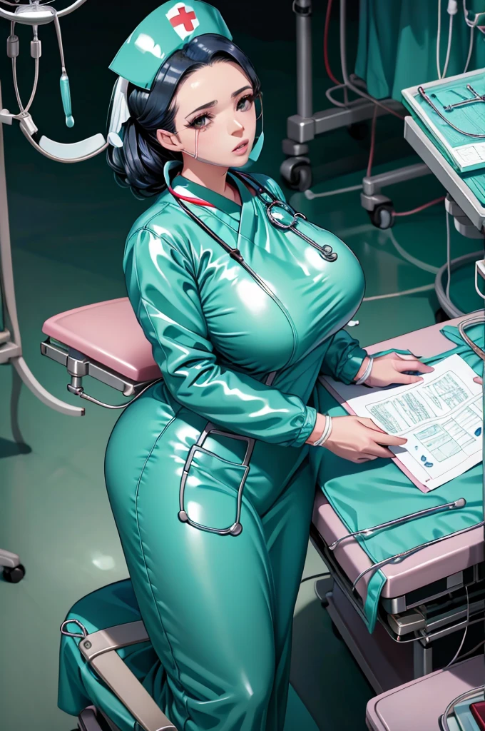 nurse uniform,hospital, latex nurse suit,nurses,busty,elbow gloves,labcoat,black hair woman,red eyes , gigantic ,medical instruments,asian nurse,two nurses,speculum,examination room,oversize ,big ass ,strap on, lay on table ,legs spreaded,giving birth,gyno chair , dentist,Milf,latex,red uniform,oversize breasts,diaper