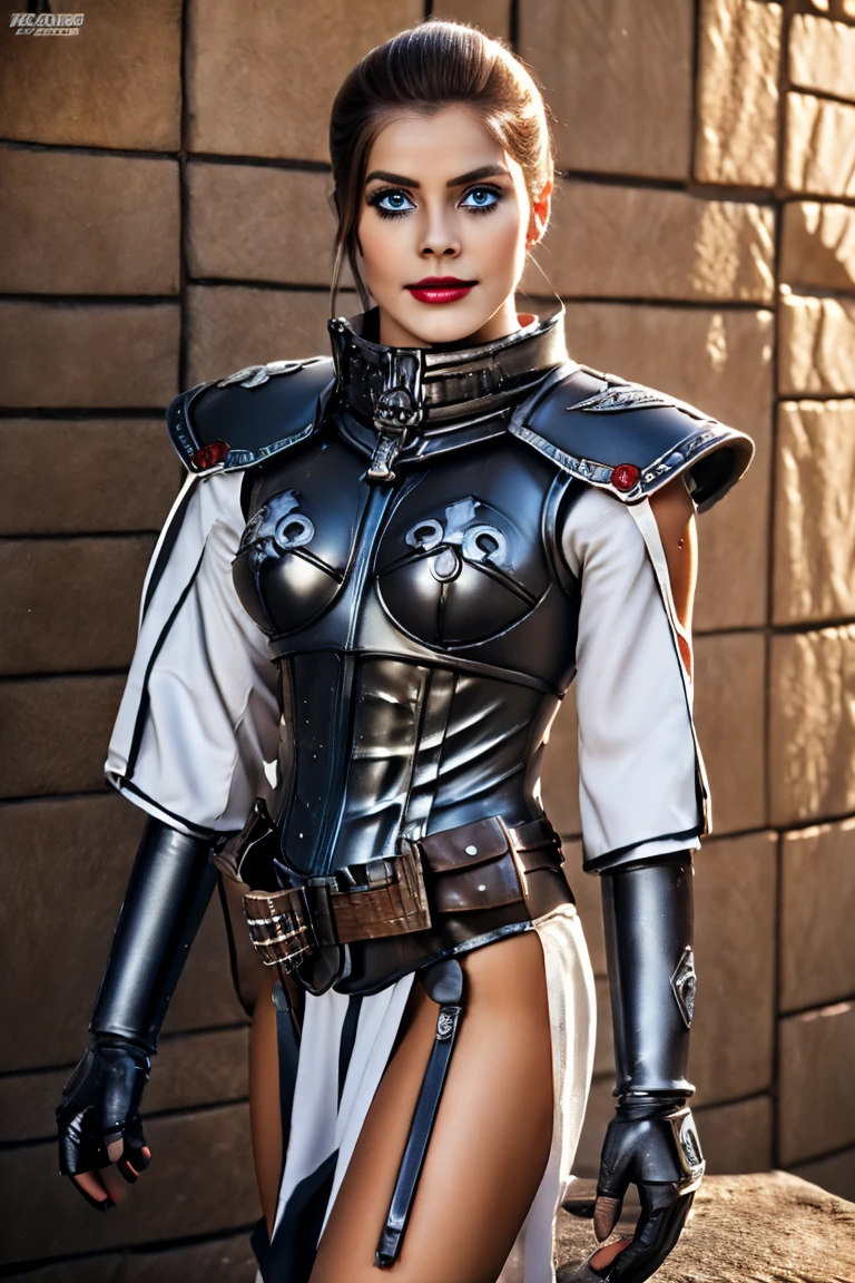 harley quinn TRON warhammer costume sexy clothes transparent. professionally retouched, soft lighting, realistic, smooth face, perfect eyes, sharp focus on eyes, 8 k, high definition, insanely detailed, intricate, elegant. in a natural background.female_service_cap brown_eyes _facial_mark white_gloves sombra
