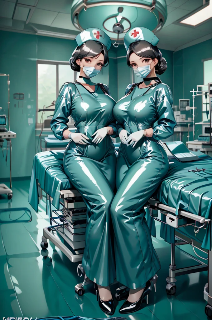 nurse uniform,hospital, latex nurse suit,nurses,busty,elbow gloves,labcoat,black hair woman,red eyes , gigantic ,medical instruments,asian nurse,two nurses,speculum,examination room,oversize ,big ass ,strap on, lay on table ,legs spreaded,giving birth,gyno chair , dentist,Milf,latex,red uniform,oversize breasts,diaper