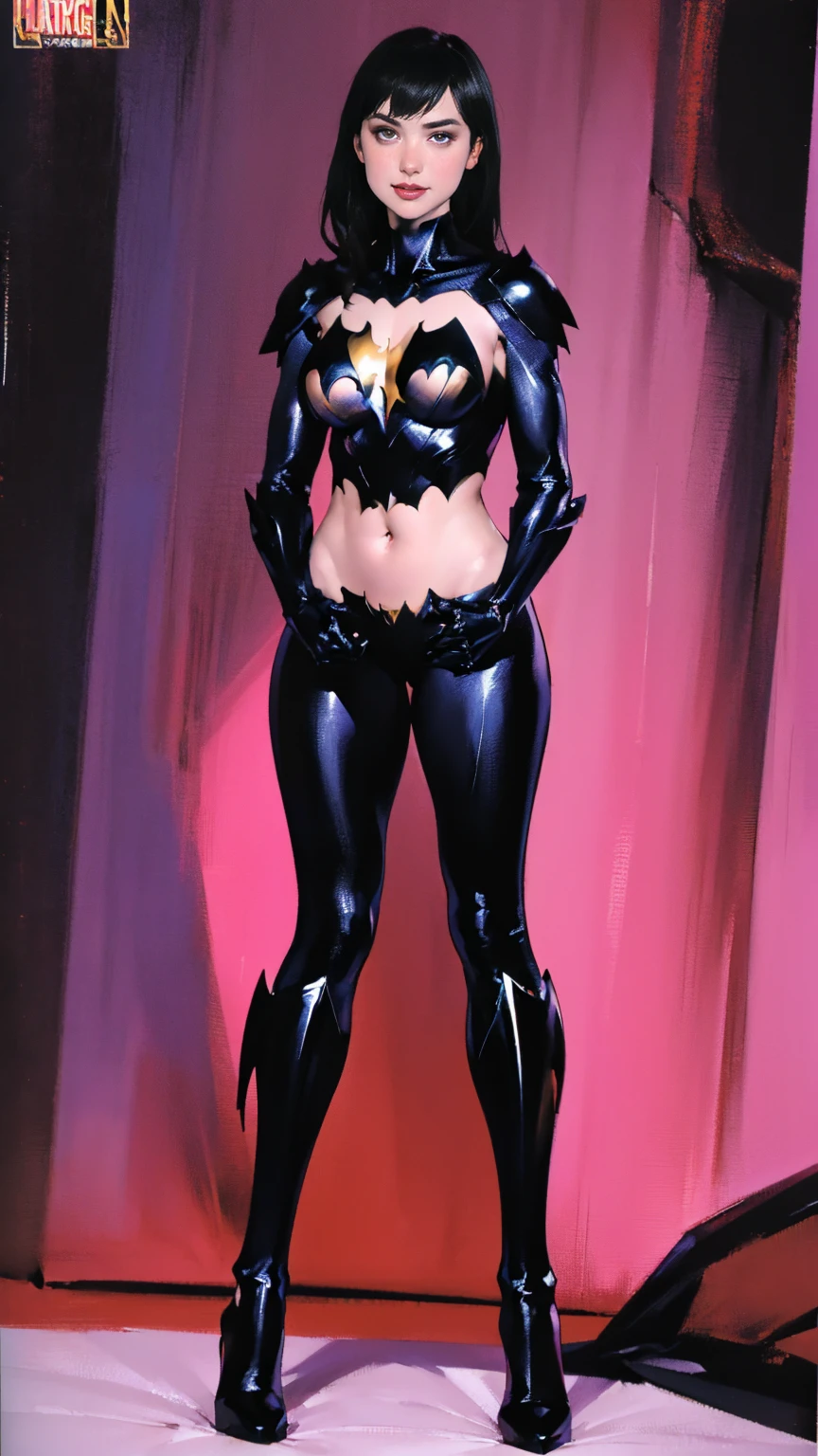 ((16k, RAW Photos, Best Quality, masterpiece: 1.2)、Very detailed、Super Resolution、beautiful face woman,batman cosplaying woman in leather outfit posing in front of cityscape, cassandra cain in satin, cassandra cain, cosplay on black harley queen, alena aenami and artgerm, by Jason Chan, wojtek fus, cinematic goddess body shot, gal gadot as hell lord, glamourous cosplay, artgerm moody photography, ross tran 8 k, batgirl