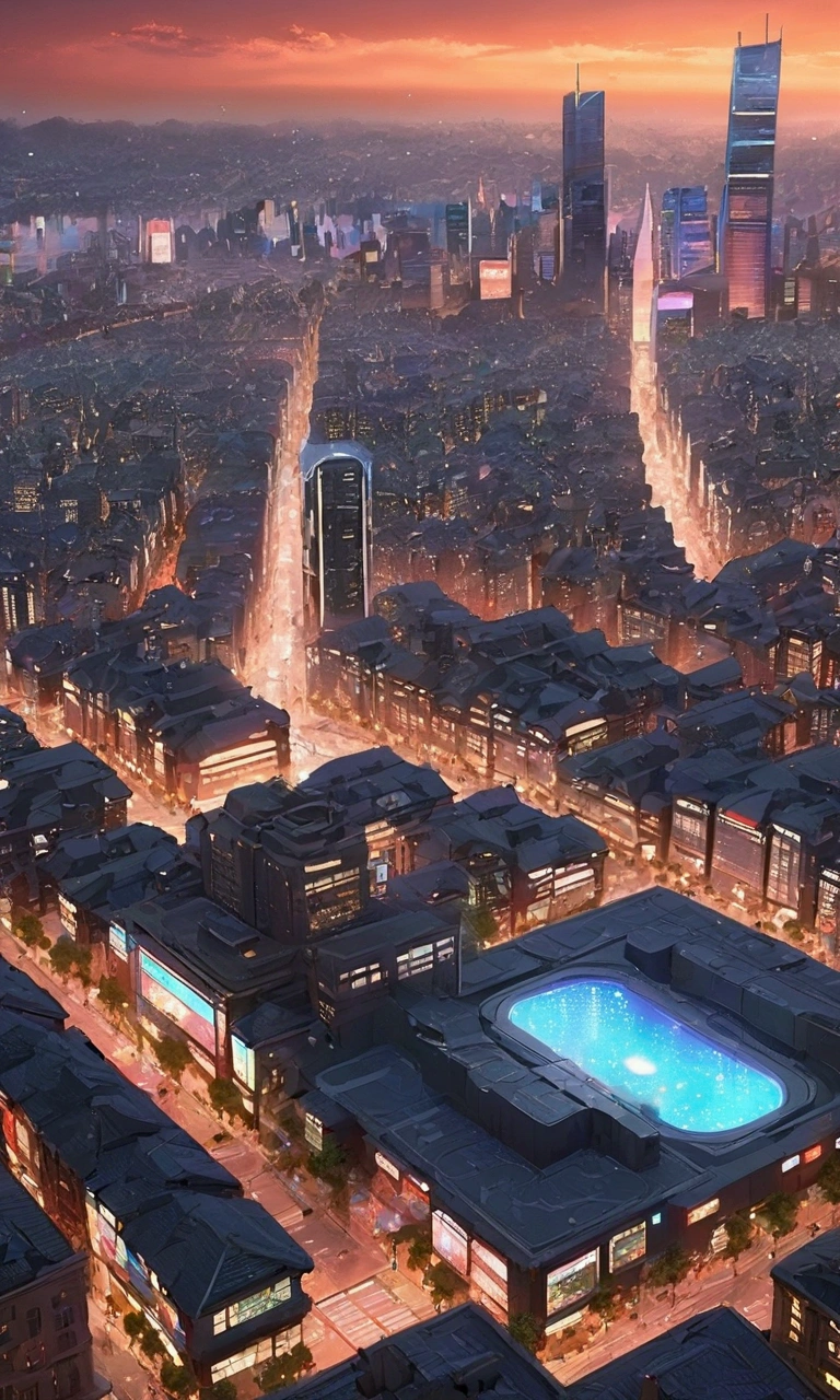 masterpiece, best quality, ultra-detailed, high resolution,High quality, high definition images, full HD, 8k,(Anime Style:1.3), Future City