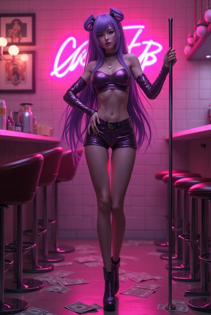 (Nude sexy tanned Polynesian|Asian woman, extremely_long_hair, slanted Asian eyes, hourglass figure, perfect eyeliner:1.2), (masterpiece:1.4, best quality), medium breasts, unity 8k wallpaper, ultra detailed, (shopping in crowded plaza, purple pink yellow neon lights, cum on face and hair, wearing nothing:1.4), alluring pose, upper body, narrow_waist, beautiful and aesthetic, detailed, solo, pubic_hair