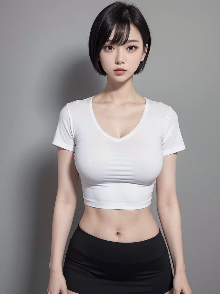 NSFW、((masterpiece、best quality、realistic、very detailedな、high resolution、realistic、sharp focus))、Beautiful woman、(cowboy shot)、super busty woman、big eyes、soft skin、pale skin、Lift your chin a little bit、shut up.、laugh 、sad expression、Beautifully detailed short haircut with bangs、((army camouflage uniform))、camouflage tactical vest、((camouflage pants))、strapped combat armor machine gun、((Simple black undershirt))、tank in the background、white smoke、detailed hand drawing、((((take off your pants))))、(((Wearing white panties)))、((delicate picture)),(Detailed RAW photos of girls), (pieces fly away:1.25), (best quality:1.6), (超high resolution:1.5), (that's photorealistic:1.75), 8K resolution, Canon EOS R5, 50mm, Confused, very detailed,Cinema Lighting,