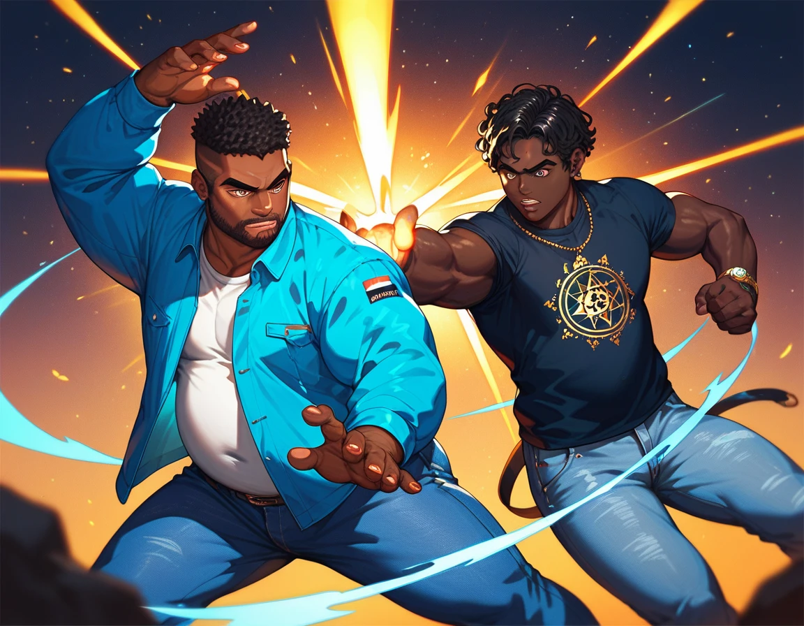 a very muscular black man with short hair, his body is skinny and he is only wearing white underwearm western comic panels