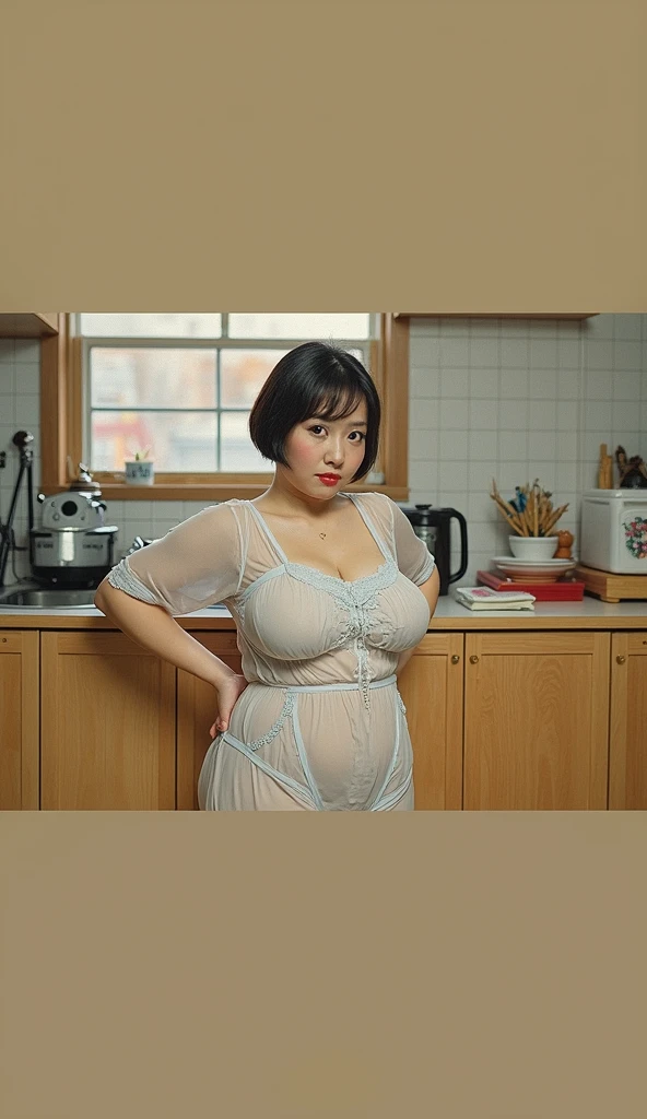 Beautiful mature Japanese woman aged 55, Married women, Long eyelashes, Bob Hair, ((Red lipstick)), Pink Cheeks, ((Pearl Necklace)), Earrings, Dark eyeshadow, ((Light blue bra)), ((Light blue panties)), ((Light blue stockings)), ((Light blue silk gloves)), Toilet room, Pussy, Browsing Caution