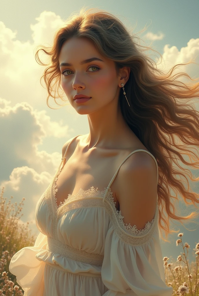 The prompt for generating a high-quality image of a goddess floating over the ground, dressed in sheer delicate silks, emitting a gentle divine radiance, and relaxing in a field of flowers is as follows:
"(best quality,4k,8k,highres,masterpiece:1.2),ultra-detailed,(realistic,photorealistic,photo-realistic:1.37),portrait,landscape,horror,anime,sci-fi,photography,concept artists,floating goddess,divine radiance,gentle light,field of flowers,relaxing,delicate silks,ethereal atmosphere,vivid colors,soft focus,peaceful,serene,magical,subtle movement,harmonious composition,graceful,fragile,quiet beauty,dreamlike,effortless elegance,nature-inspired,whimsical,tranquil setting"