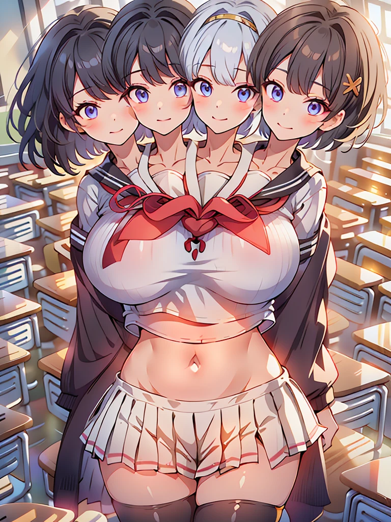 Beautiful sisters　A little height difference　mini skirt　Black Hair　hair band　White panties　Both sisters have beautiful breasts　Both sisters are holding back tears.　Nipples