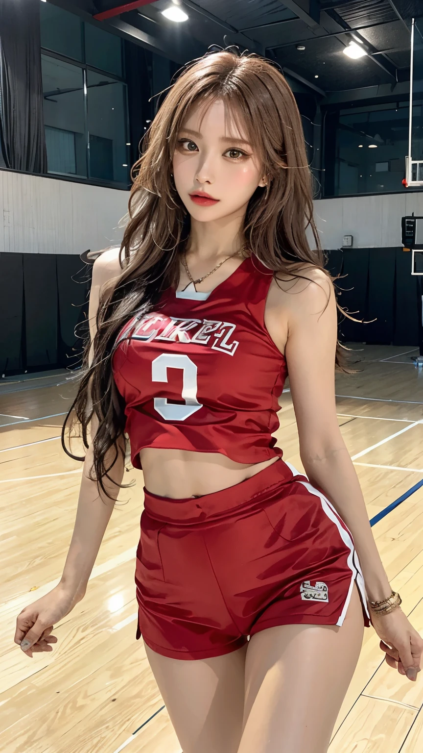 Masterpiece, superlative, realistic, Lisa wearing trendy football uniform, bare waist, HD, photography lighting, 16k