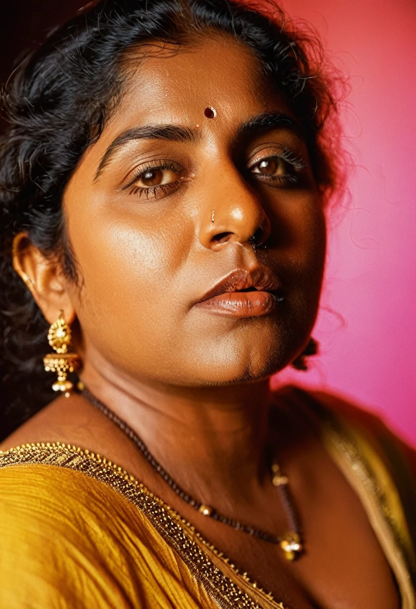 (((Create an intricate and vivid scene depicting the Kerala Thamburatti))), seducing bite lips,heavy pawg physique , heavy figure, heavy juicy aunty, (((saggy jut tits ))) ,(((studio photoshoot))) (((Half Body))), (((dark skin))), (((age 55+))), (((((very realistic perfect nipple and areola))))) (((plus size ))), (((nude thick thigh))), (((nude tubular saggy breast))), ((dark brown skin body)), (((depth of field))), ((( flashing light leaks))), (((beauty))), photorealistic,photo,realism, Getty Images, RAW candid cinema, 16mm, colour graded portra 400 film, remarkable colour, ultra realistic, textured skin, remarkable detailed pupils, realistic dull skin noise, visible skin detail, skin fuzz, dry skin, shot with cinematic,light leaks, RAW Image, DOF, depth of field,bokeh,DonMN1gh7D3m0nXL, 