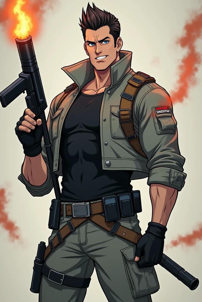 A handsome sexy gangster,guns and bullets, nsfw homoerotic