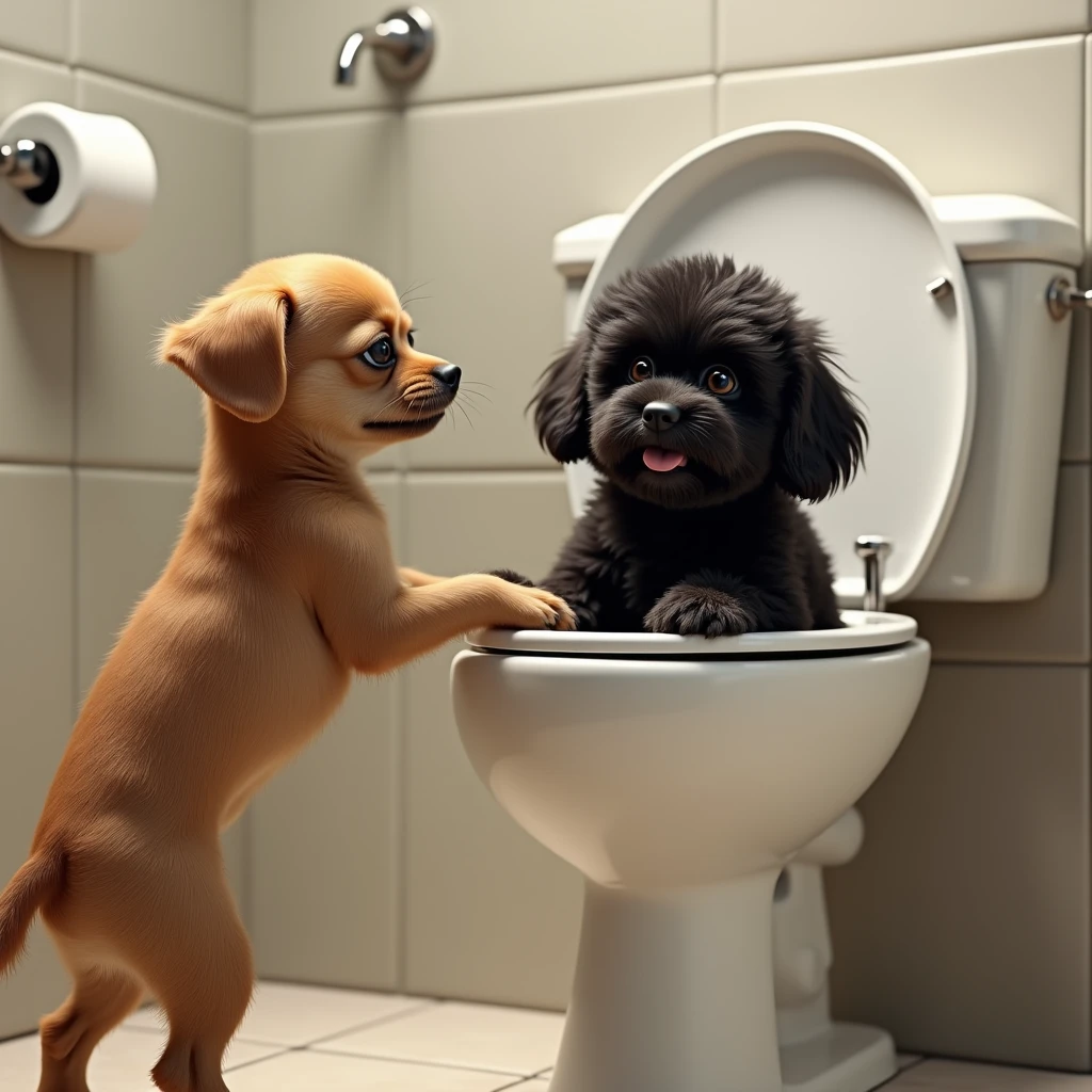 feral dog , female, canine pussy, anus, pussy juice, cunnilingus, open mouth, tongue out, blush, pleasured, toilet, glory hole