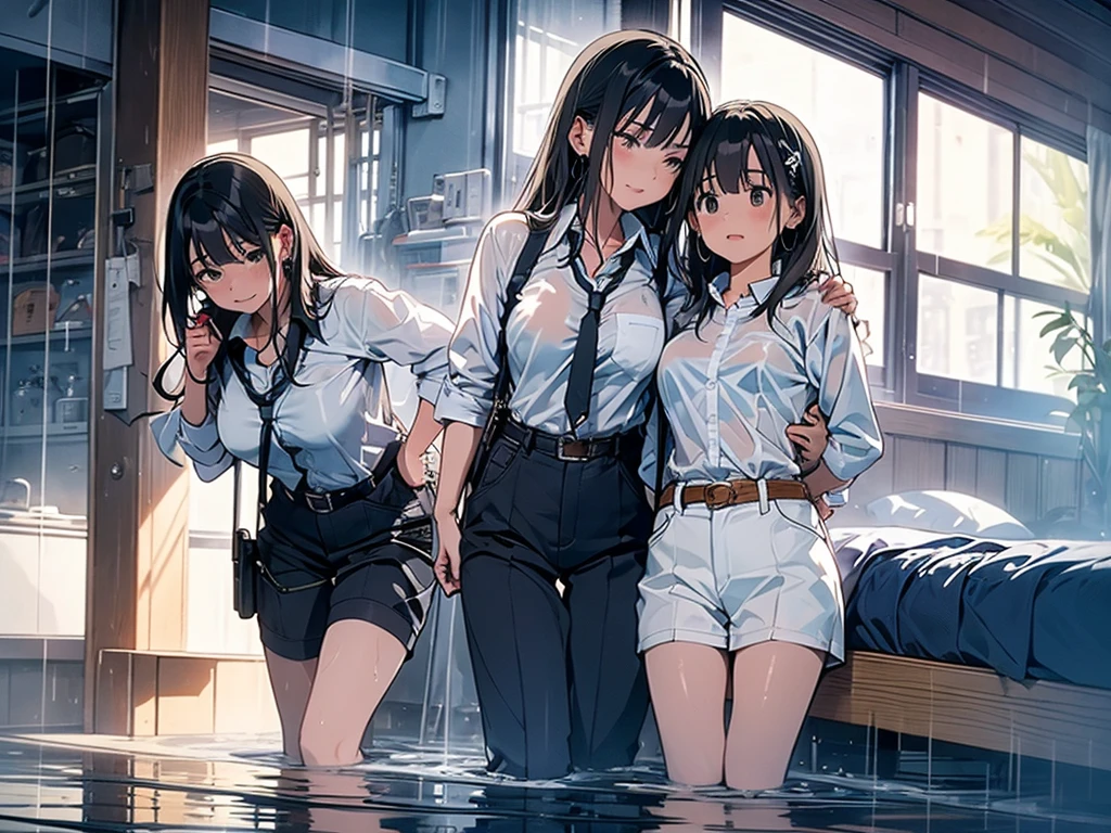 (highest quality,4K,8k,High resolution,masterpiece:1.2),Very detailed, realistic, photo-realistic, clear, professional lighting,((ultra-quality)), (Bukkake:1.5), (in 8K), ultra highres, Hyper Detailed, High contrast, Ultrafine Strike, creative refinement, absurdres, Realistic, extremely detailed CG unified 8k wallpaper, Highly detailed, High-definition raw color photos, professional photography, Realistic portrait, Cinematic Light, Beautiful detailed, (realistic skin:1.3), (shiny skin), (Best Quality:1.4), Super Detail, High quality, master piece, lifelike, (After SEX), Bukkake, Perfect face, Delicate Beautiful Hair and Eyes and Face, Delicate eyes, radiant eyes, Lifelike, Beautiful cute woman, camel-toe details, (NSFW), best quality, ultra high res, various color, vivid color, BREAK 5 High School Girls:2.0, skirt,Plaid, Pleats, perfect female body,Big Ass, tall, various hair, loafers, (From behind), Short sleeve, white panties:1.5,See-through:1.8, (cum is overflowing from the crotch:1.5), (cum in pussy), Rear View, beach, day light