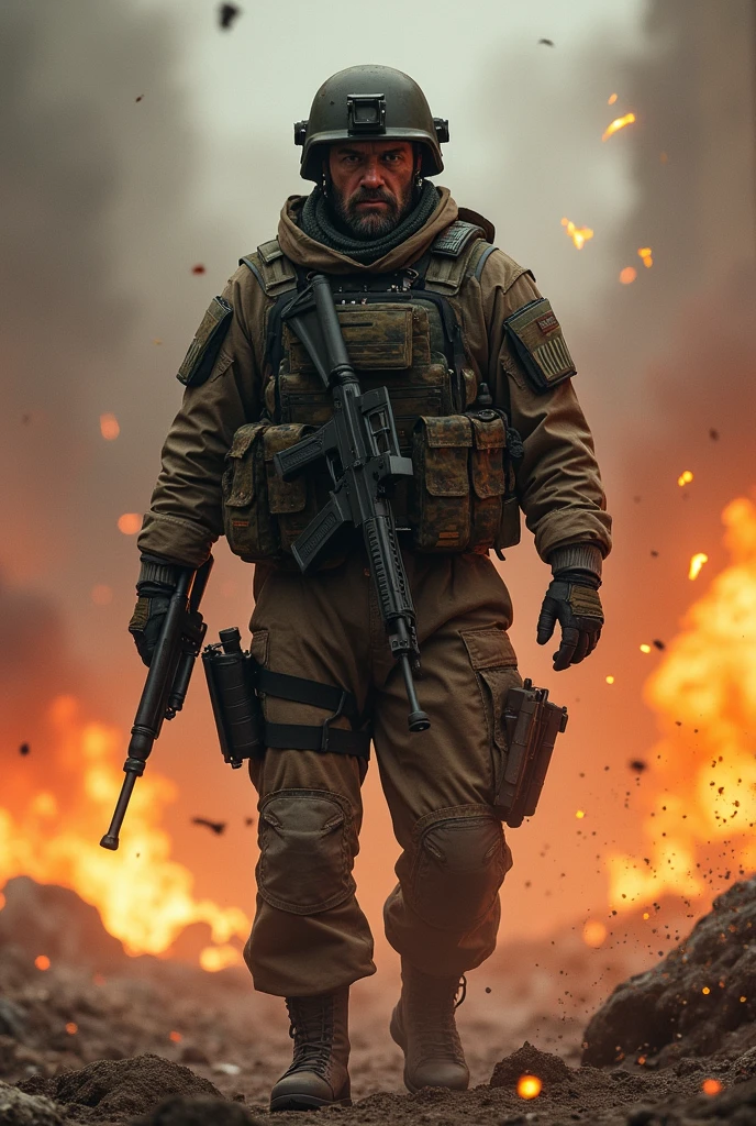 (best quality,4k,8k,highres,masterpiece:1.2),ultra-detailed,(realistic,photorealistic,photo-realistic:1.37),army combat uniform,gas mask,tactical gear,helmet night vision scope,airsoft gun,urban warfare,camo patterns,explosions and smoke,action-packed scenario,gritty and intense atmosphere,war torn cityscape,apocalyptic setting,full moonlit night,ominous dark clouds,sharp shooter,team of soldiers,fast-paced combat,adrenaline rush,close-quarter battles,debris and rubble,destroyed buildings,urban warfare tactics,weapon attachments,action movie atmosphere,high contrast lighting,helicopter overhead,artillery fire,explosive barrels,infrared vision,player vs player combat,deserted streets,night time infiltration,stealthy movements,crouch and cover,heavy gunfire,bullet casings flying,adrenaline rush-pumping gameplay