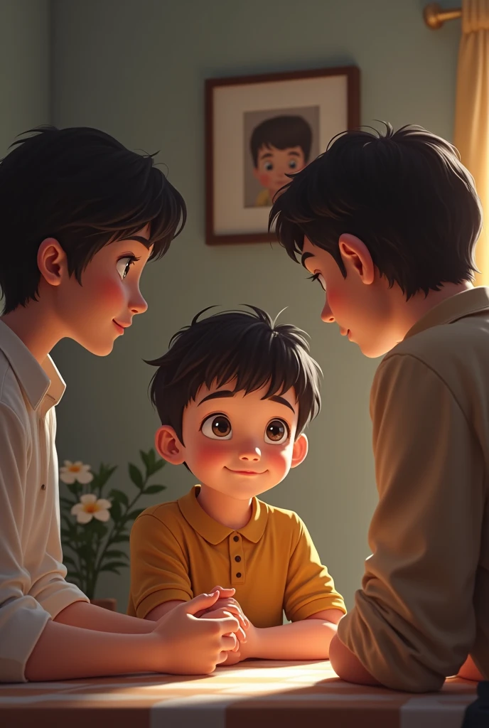 Picture of older brother, middle brother and little sister