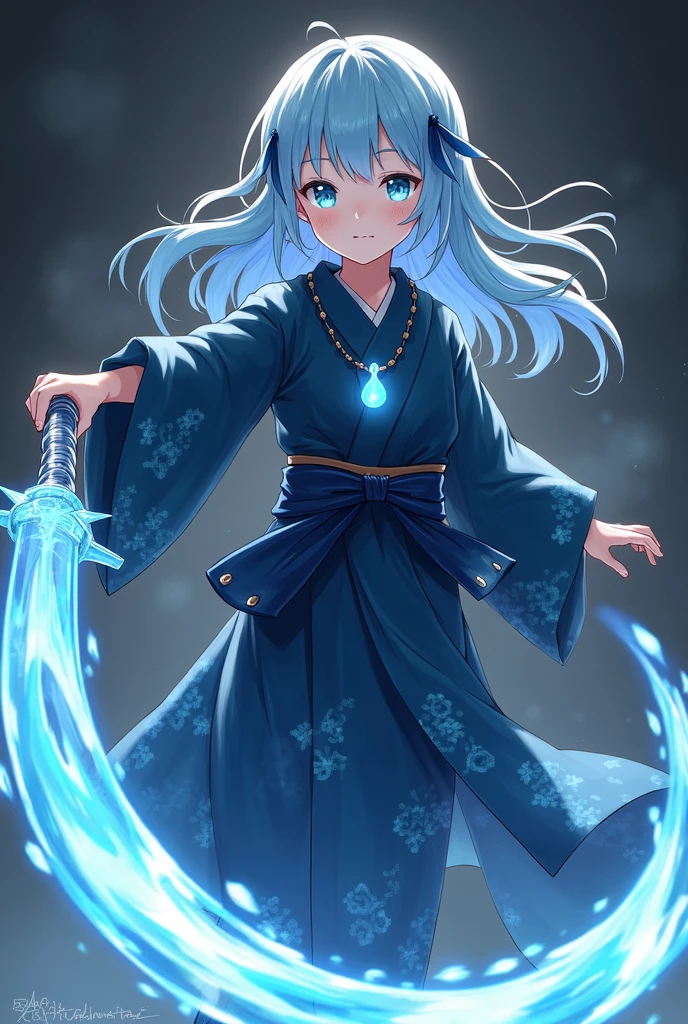 Chica anime con cabello azul y tatuajes en un traje azul., escamas azules que cubren su pecho, demonio de agua, Elemento aguaal, fondos de pantalla anime azul agua, luminous Elemento aguaal, tendencia en artstation pixiv, arte de anime digital detallado, chica monstruo anime, arte de anime detallado, iridescence Elemento aguaal, asian female Elemento aguaal, Elemento agua