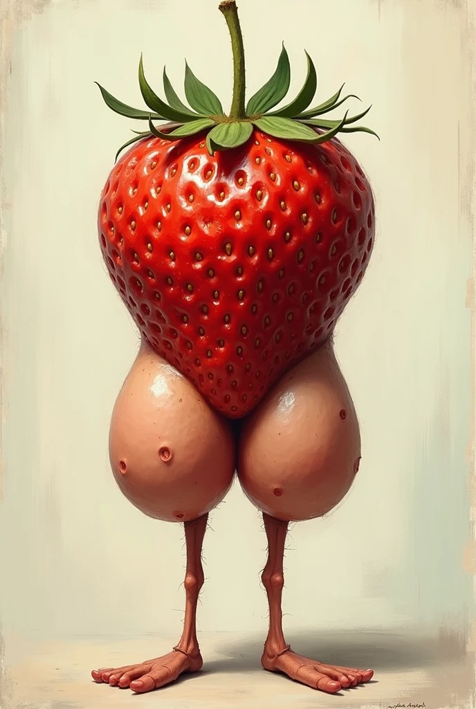 surrealism, an apple in the image of a woman's ass, a rear view in a thong!