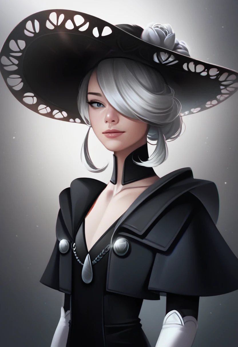 score_9, score_8_up, score_7_up, score_6_up, score_5_up, score_4_up, 1girl, c0gita, grey hair, hair over one eye, black headwear, sun hat, black dress, white gloves, elbow gloves, collarbone, warm shadows, realistic anatomy,  high resolution, high quality, super detailed, sharp focus, ultra realistic, perfect lighting, perfect colors, perfect perspective, balanced composition, award-winning photographer,
