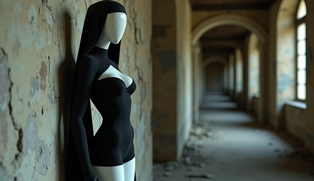 MULHER linda ((not naked)) usando um niqab branco transparente, fullbody