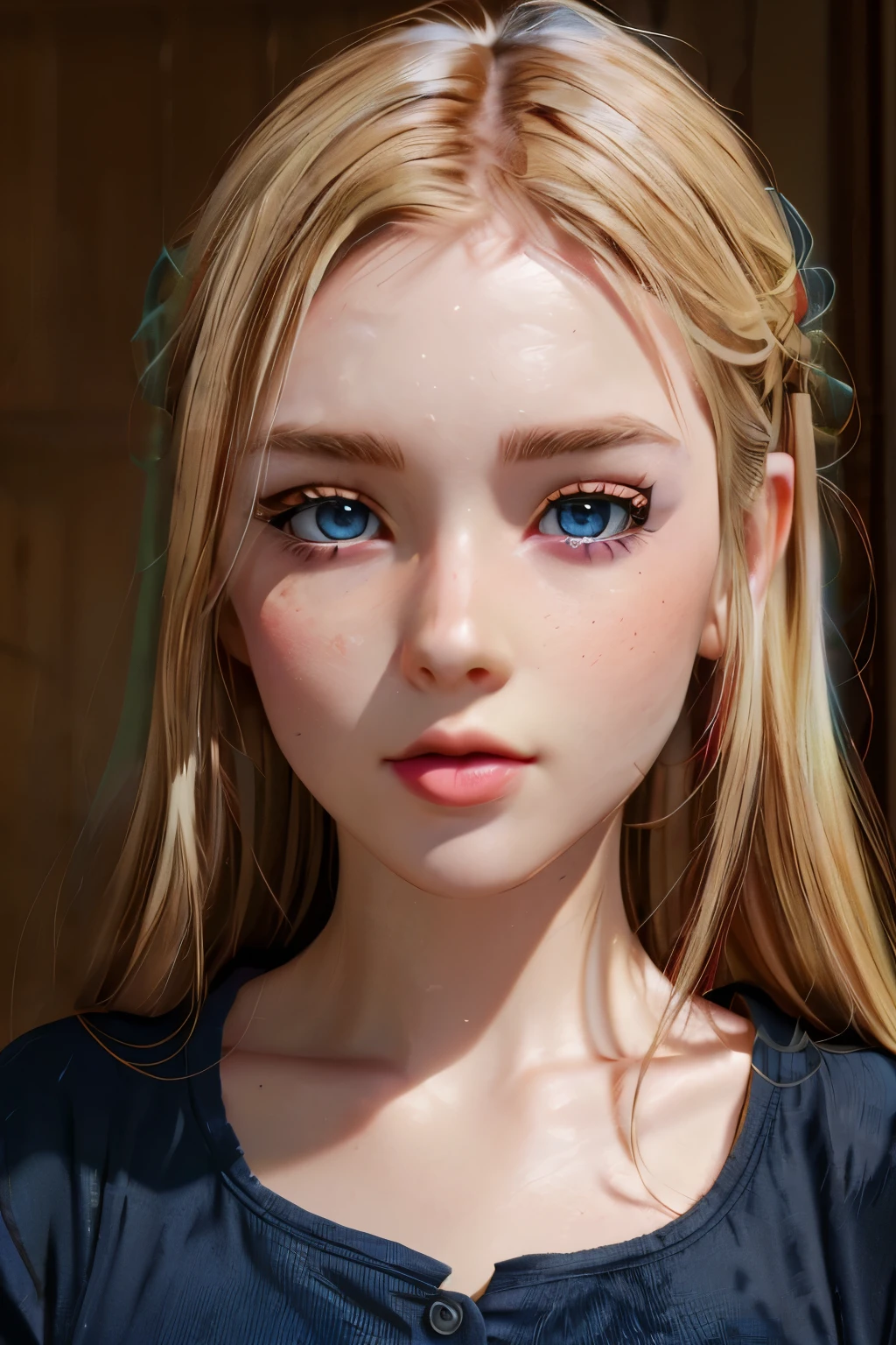 6 year old blonde girl with blue eyes and a white blouse standing in front of a building, Guweiz style art, photorealistic anime girl rendering, realistic 4K digital art, 4K realistic digital art, 8K soft portrait photo, 8K portrait rendering, 8K realistic digital art, highly detailed 4K digital art, beautiful digital art,  stunning digital illustration