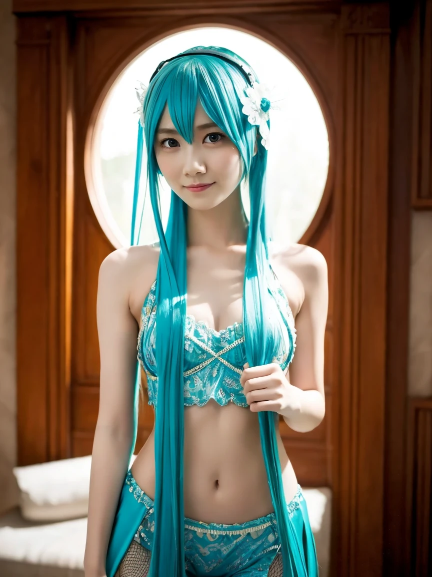 (Japan girl cosplaying Hatsune Miku: 1.4), (suor 4k: 1.2), Pibe de camelo, topo do busto, pernas abertas, pubic hair, Areola,, troop potion, sorrir, (corpo inteiro), boca aberta, (grande Hatsune Miku: 1.4), (microfone verde do fone de ouvido: 1.2), Grande cosplayer, loli Japan cosplayer singing on stage, Lori's Japan cosplayer is dancing on stage, Lori's Japan posing, Japan loli in cosplay, Queima de fogos, Traje pela metade, lakeside fireworks display, pose sensual, Saltar alto, ((translucent body, smooth translucent white skin: 1.6)), Sakimi-chan HDRI, Fundo bokeh, gradiente de plano de fundo, Nice Loli, goddess of Japan, (fotorrealista: 1.8), (8k, Fotos RAW: 1.8), (HDR: 1.2), (Foco nivelado: 1.4), (sharp-focus: 1.4), (silhueta clara do mamilo: 1.4), (clear areola silhouette: 1.4), (silhueta clara ultra-detalhada de pelos pubianos: 1.4), (apinhado, apinhado: 1.0), (firework cascade: 1.4)