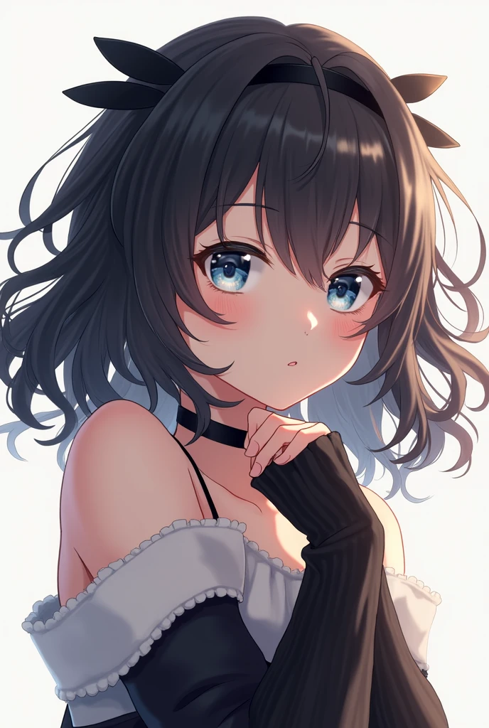 beautiful, masterpiece, Highest quality, anime, One girl, C Cup,Portrait Shot, View your viewers, Intricate details,>,((Covered、Short Hair、nearby、Blue Eyes、art、、White hair,Blue streaked hair、wallpaper、、white_gloves、hairpin、smile、Angel、Thighs、Halo、Wolf Hair、camisole、Prone、Nipples
