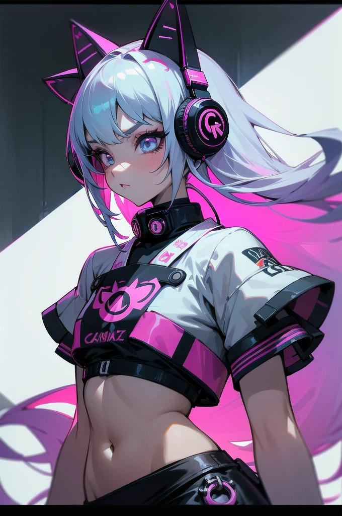 1girl, animal ear headphones, animal ears, ass, ass focus, bangs, blush, bodysuit, breasts, fake animal ears, from behind, gloves, grey hair, headphones, jacket, large breasts, long hair, long sleeves, looking at viewer, looking back, open mouth, pink bodysuit, pink eyes, shiny, shiny clothes, skin tight, sky, solo, thighs, twintails,alice \(nikke\),(masterpiece:1.4),(best quality:1.4),(shiny skin),realistic