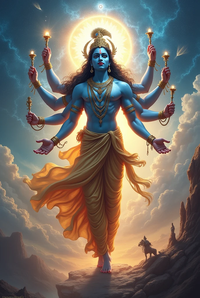 Vishnu fly on the sky