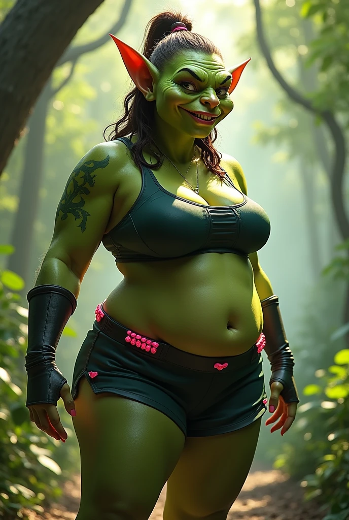 Beautiful orc womangreen skinnakedtoplesssmall breastgiant nipplesbodybuilderveinsnarrow hipsnarrow waistskinny legsthigh gapbig pussyhappy facearms raised above her head
