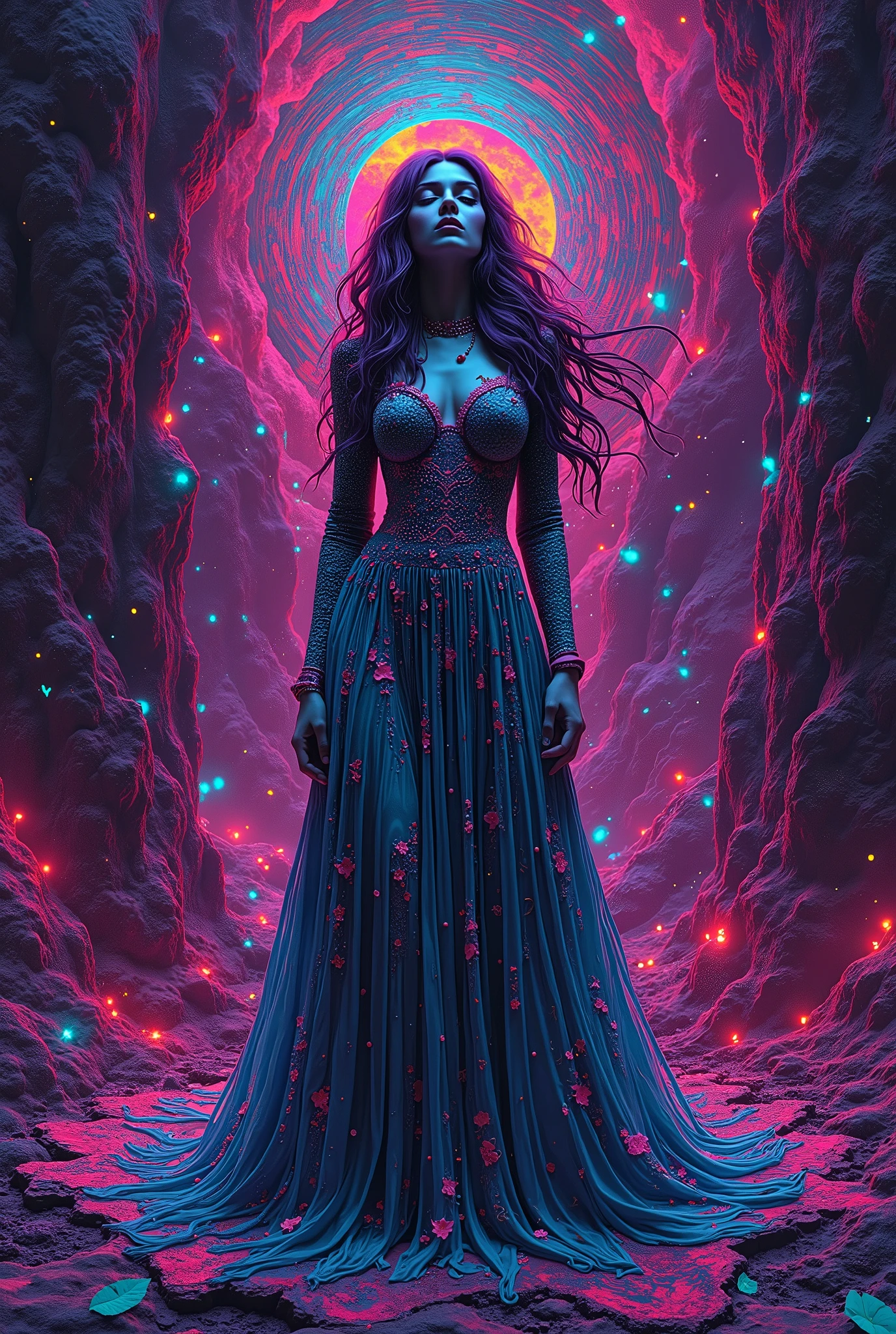 In the depths of space, a mesmerizing eldritch nebula drifter emerges, its ethereal form swirling with vibrant hues of cosmic energy. This mysterious being, with tendrils that seem to reach out into the void, is captured in a stunning high fashion photograph that exudes luxury and otherworldly beauty. The intricately detailed image showcases the richness of colors and textures, expertly highlighting the interplay of light and shadow to create a truly breathtaking visual experience.
