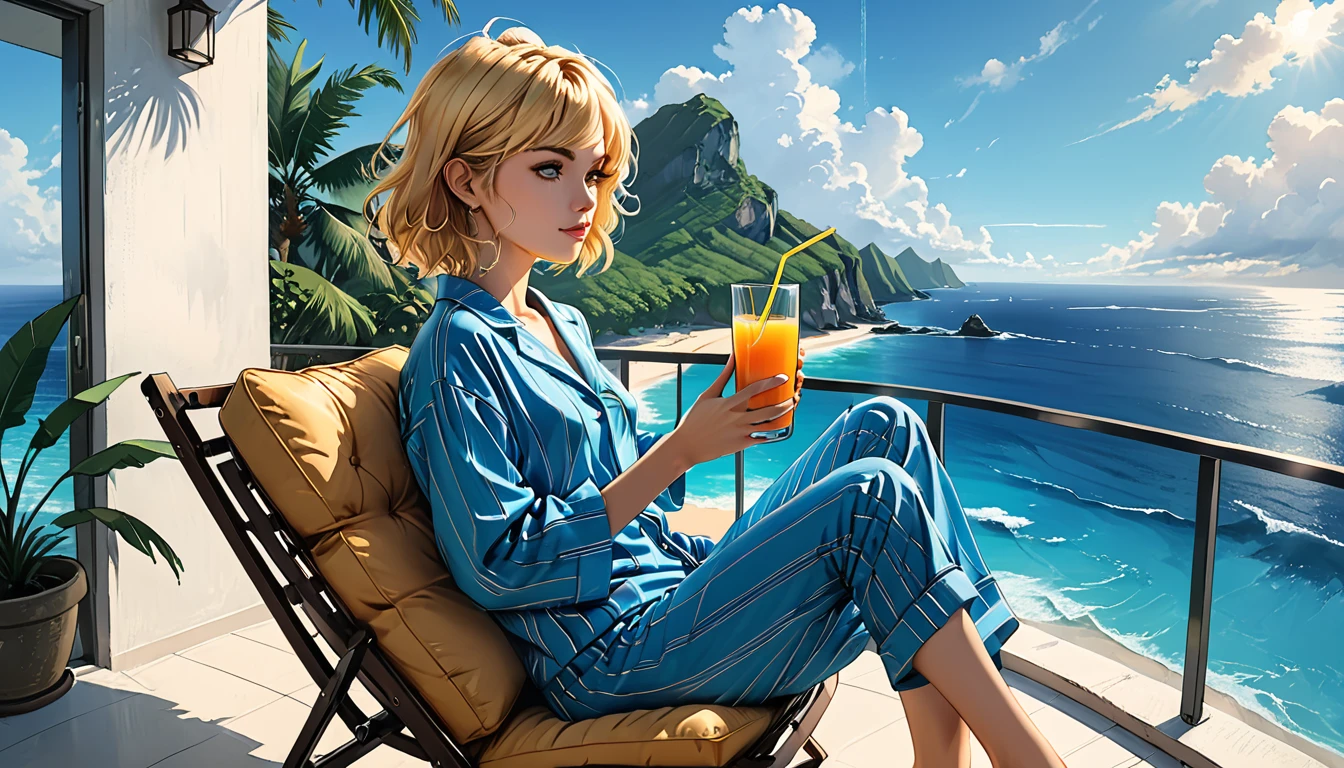 photo of (nk1nsky:0.99), a beautiful woman, closeup zoomed in tight crop portrait, sitting at a (table on a seaside boardwalk cafe bar drinks cocktails:1.2) wearing a (button shirt:1.3) (drinks on table:1.3) (Lighting-Gold:1.2) foreground objects background details (masterpiece:1.2) (photorealistic:1.2) (bokeh:1.2) (best quality) (color grading) (detailed skin:1.3) (intricate) (8k) (HDR) (cinematic lighting:1.3) (sharp focus)