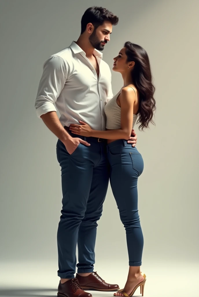 The realistic image of girl wearing nothing and boy 
