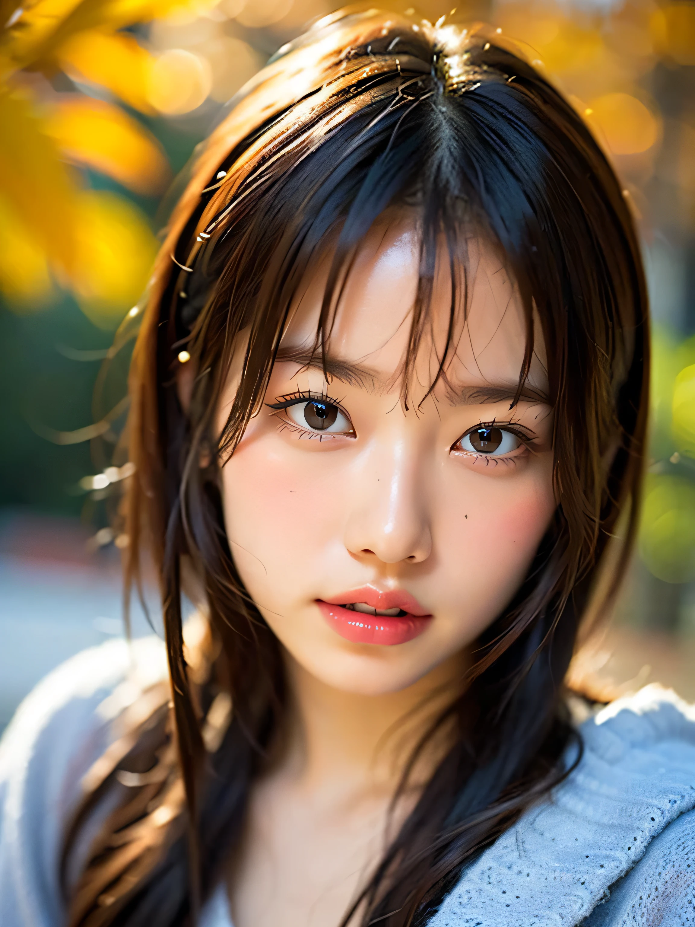 ((highest quality)), (be familiar with), beautiful girl, Japanese girl, one person, no cut, Slender, baby face, Photo like, Cosplayer, outdoor, Autumn Clothes, chiaroscuro, ((masterpiece)), 16k, textured skin, super detail