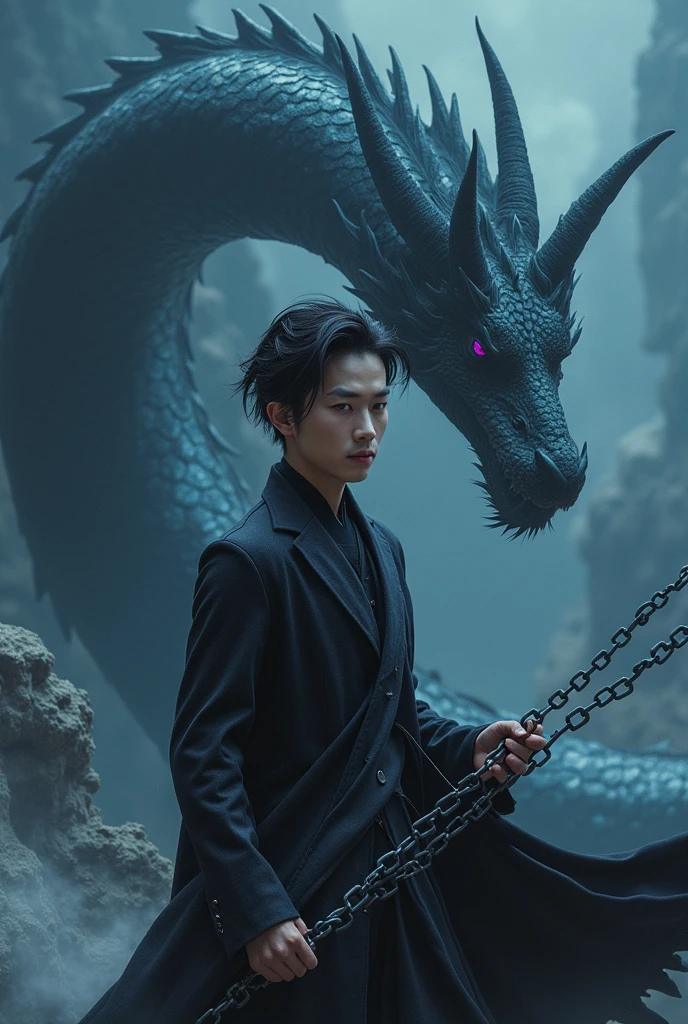 1boy,asianman,extremely detailed CG unity 8k wallpaper, masterpiece, ultra-detailed, beautiful detailed eyes:1.2, best illumination, (best shadow, an extremely delicate and beautiful, bloom), dragon_real, solo, jewel, earrings, (pink dragon:1.4), (tattoos and dragon), collarbone, moon, Anime face, 2.5D, Beautiful facial features, starry sky, Complex decoration, Black Armor, looking at viewer, Strong lighting, light and shadow texture, texture details, best quality, 8k