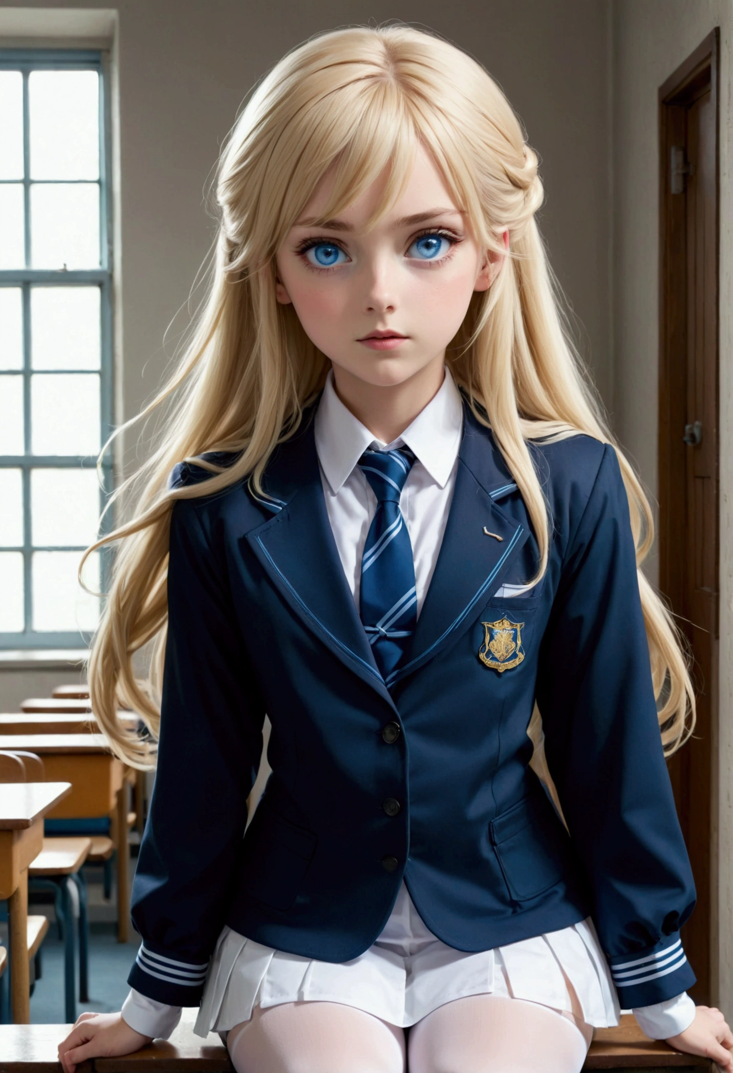 blonde longhair blueeyes shortstature elementaryschoolstudent girlchild naked real