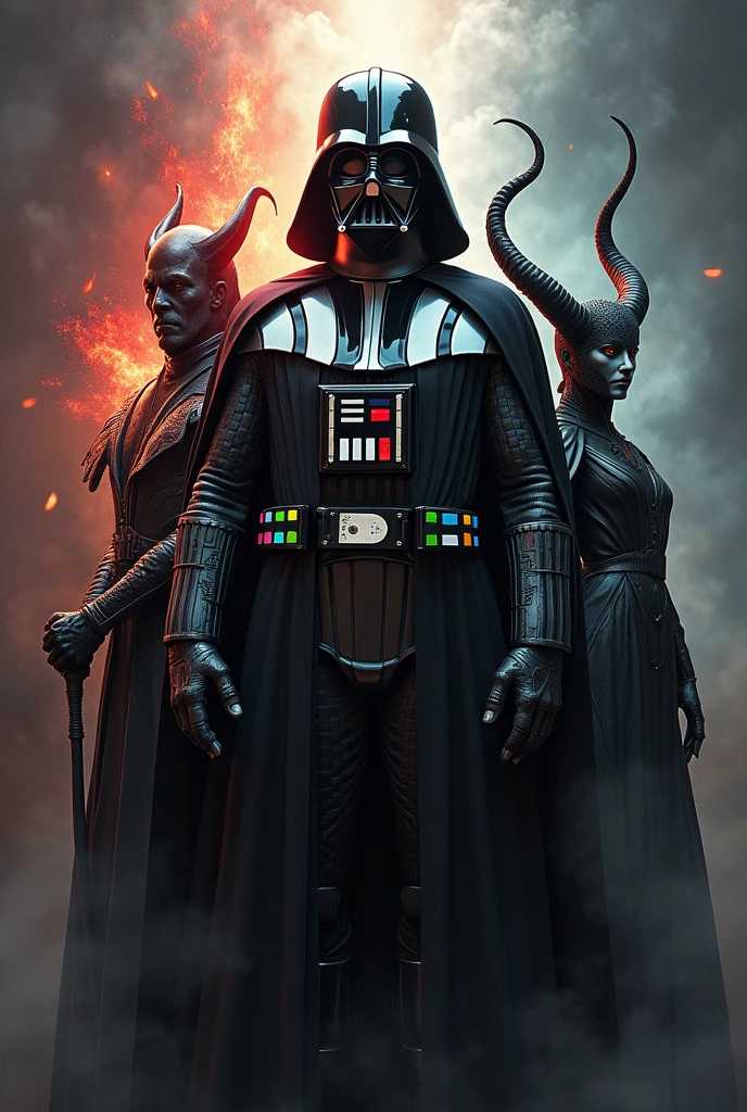 five of machhine man wear hooded reaper, punsiher face, detailed cover artwork, war machines from a gate in hell, death metal album cover, war against human, people in chaos, background of ruined city bulding